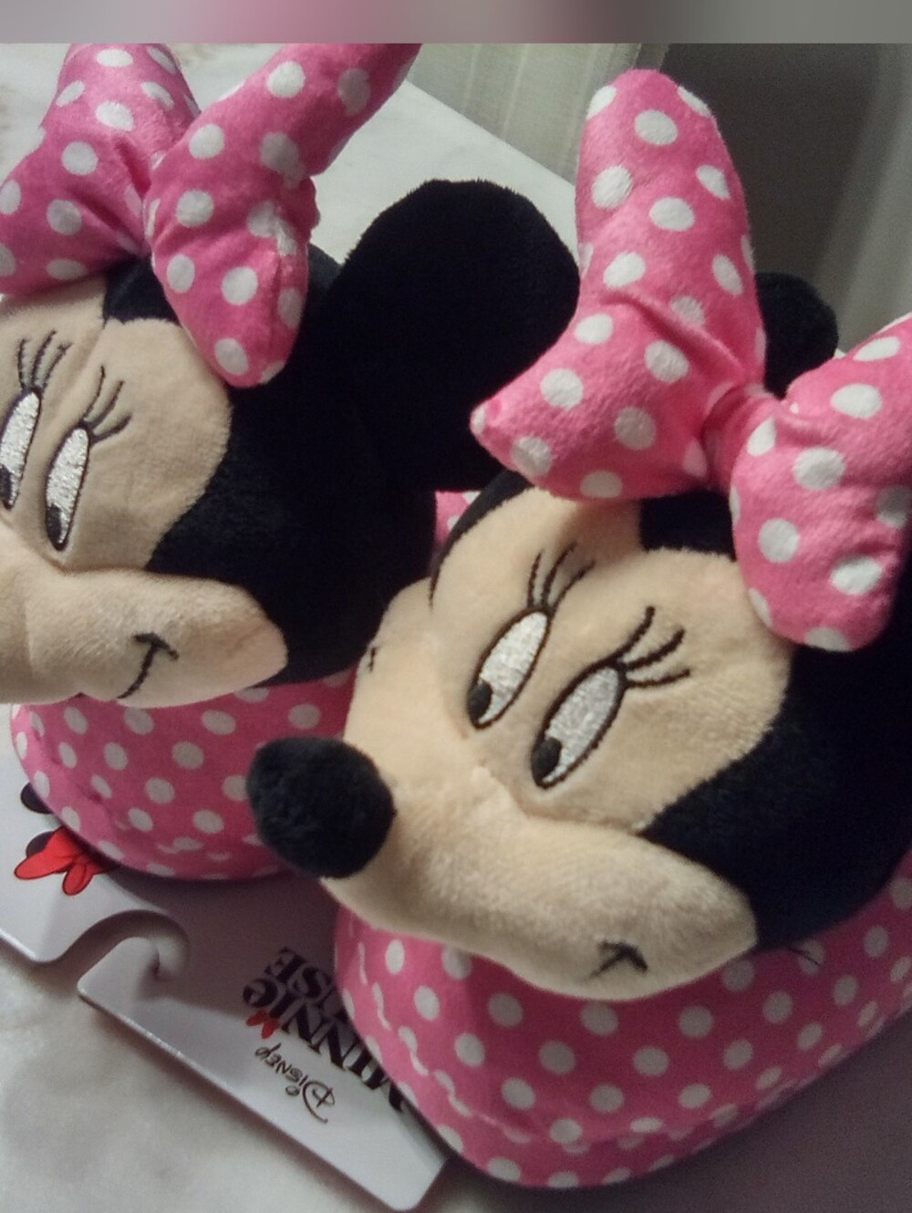 Minnie Mouse Pink Polka Dot Slippers
